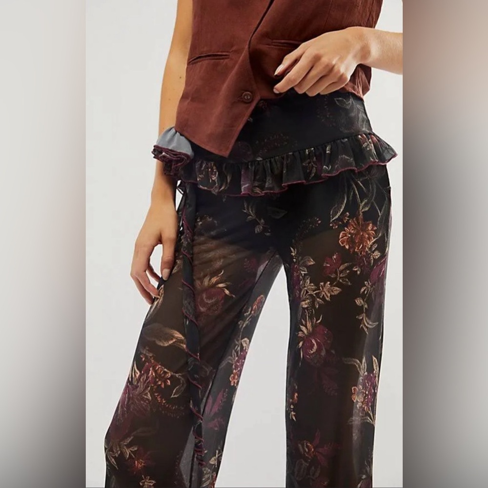 Free People Night Blooms Mesh Pants - Picture 2 of 9